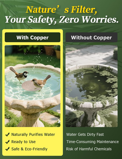 🥇 99.99% Pure Copper Bird Bath Disk
