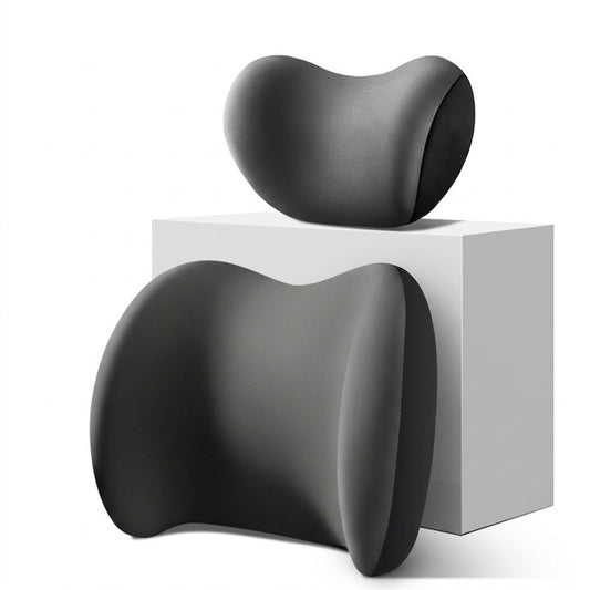 Ergonomic Memory Foam Car Headrest and Lumbar Support Set